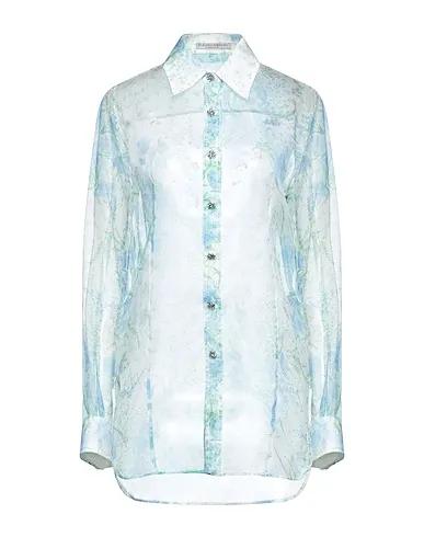 Sky blue Organza Floral shirts & blouses