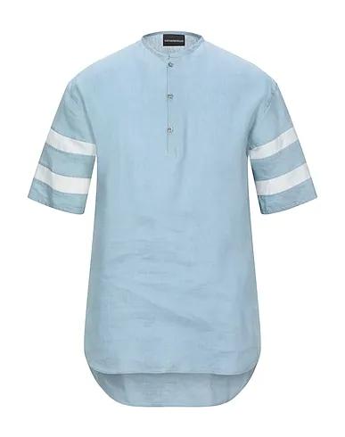 Sky blue Organza Linen shirt