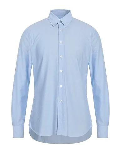 Sky blue Piqué Patterned shirt