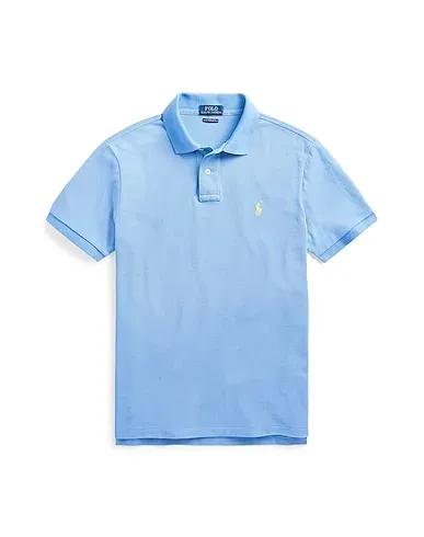 Sky blue Piqué Polo shirt SLIM FIT MESH POLO SHIRT
