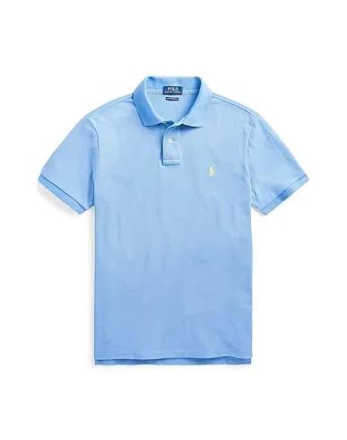 Sky blue Piqué Polo shirt SLIM FIT MESH POLO SHIRT