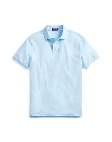 Sky blue Piqué Polo shirt SLIM FIT MESH POLO SHIRT