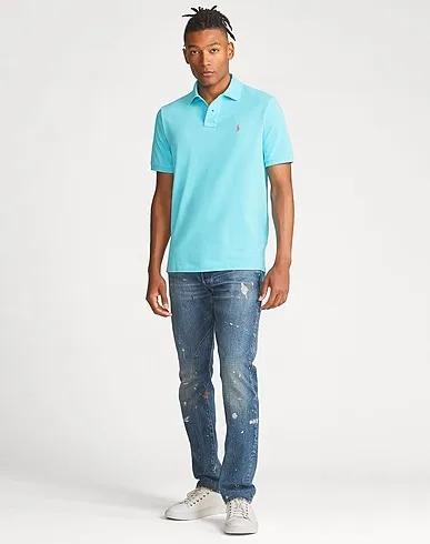 Sky blue Piqué Polo shirt SLIM FIT MESH POLO SHIRT