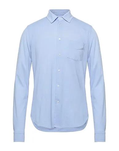 Sky blue Piqué Solid color shirt
