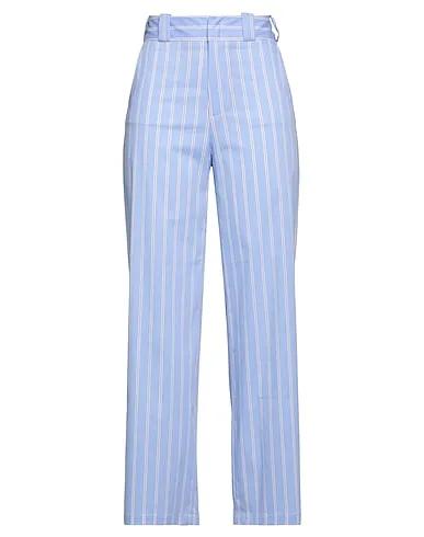 Sky blue Plain weave Casual pants