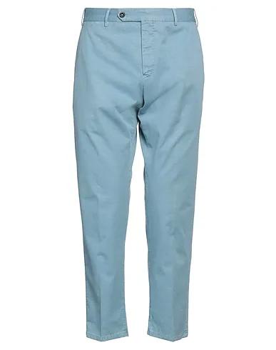 Sky blue Plain weave Casual pants