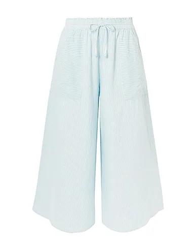 Sky blue Plain weave Cropped pants & culottes