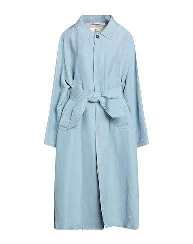 Sky blue Plain weave Full-length jacket