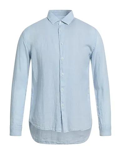 Sky blue Plain weave Linen shirt