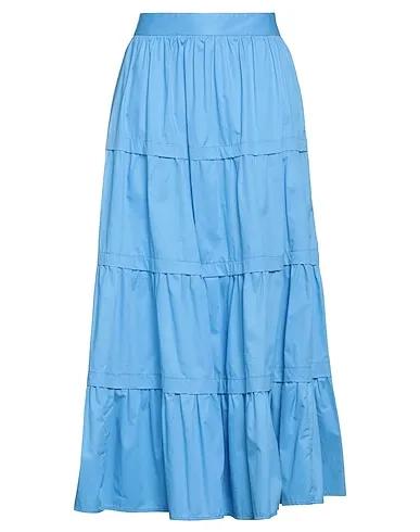 Sky blue Plain weave Maxi Skirts