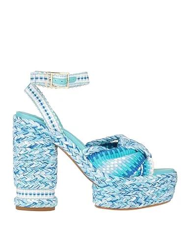 Sky blue Plain weave Sandals