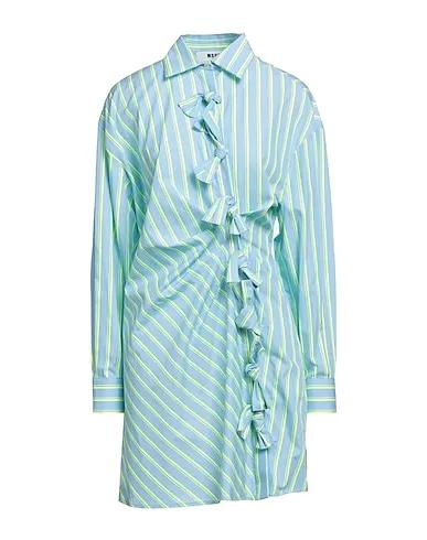 Sky blue Plain weave Shirt dress