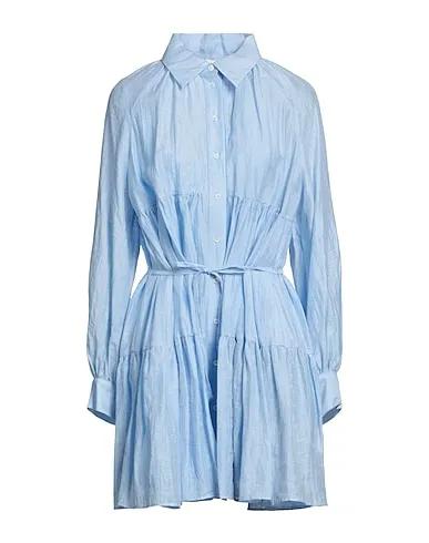 Sky blue Plain weave Short dress