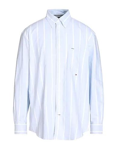 Sky blue Plain weave Striped shirt