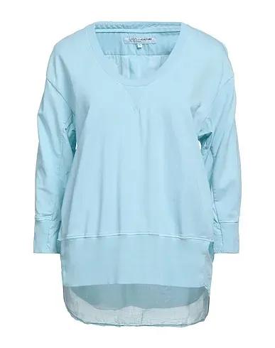Sky blue Plain weave Sweatshirt