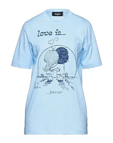 Sky blue Plain weave T-shirt