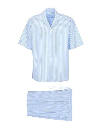 Sky blue Poplin Sleepwear COTTON STRIPED PYJAMA SET
