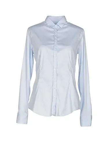 Sky blue Poplin Solid color shirts & blouses