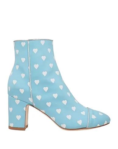 Sky blue Satin Ankle boot