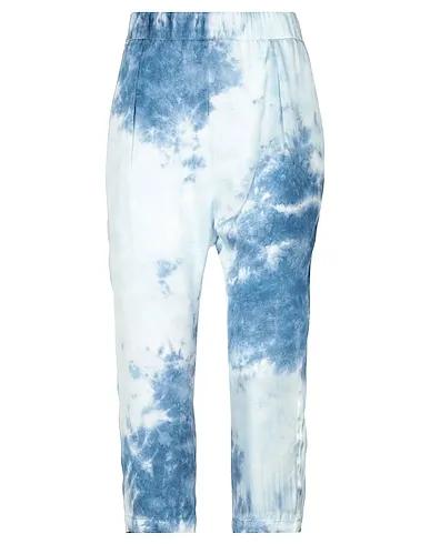Sky blue Satin Cropped pants & culottes