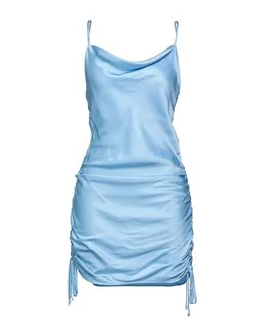 Sky blue Satin Short dress