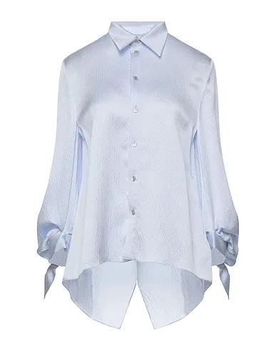 Sky blue Satin Silk shirts & blouses