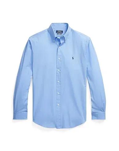 Sky blue Solid color shirt CUSTOM FIT STRETCH POPLIN SHIRT
