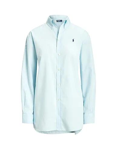 Sky blue Solid color shirts & blouses OVERSIZE COTTON TWILL SHIRT
