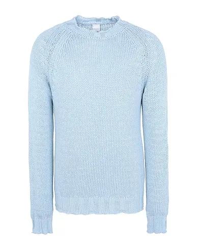 Sky blue Sweater ORGANIC COTTON FISHNET KNIT LOOSE-FIT SWEATER
