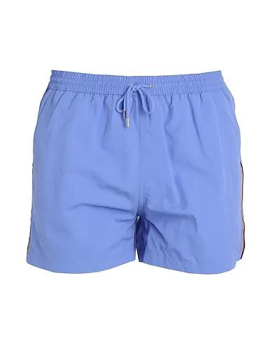 Sky blue Swim shorts MEN SHORT PLAIN WITH STRIPE
