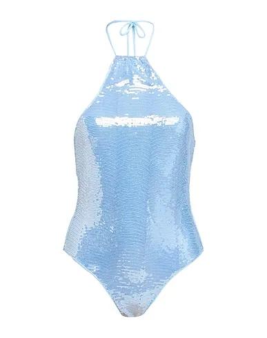 Sky blue Synthetic fabric One-piece swimsuits