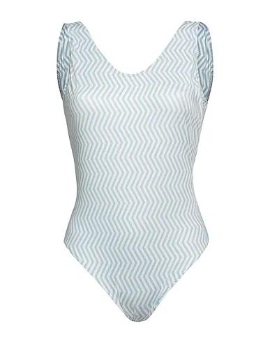 Sky blue Synthetic fabric One-piece swimsuits