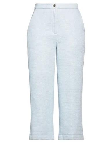 Sky blue Tweed Cropped pants & culottes