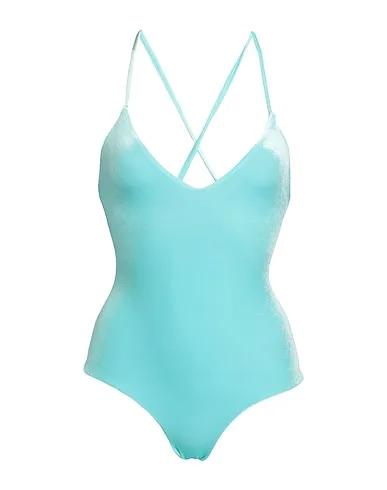 Sky blue Velvet One-piece swimsuits