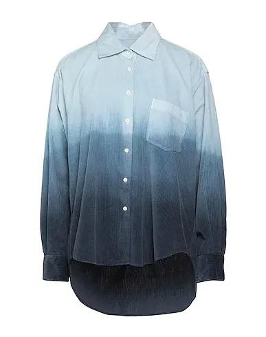 Sky blue Velvet Patterned shirts & blouses
