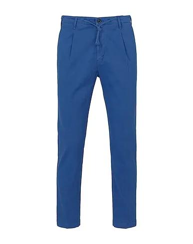 Slate blue Casual pants COTTON PULL-ON PLEATED CARROT-LEG TROUSERS
