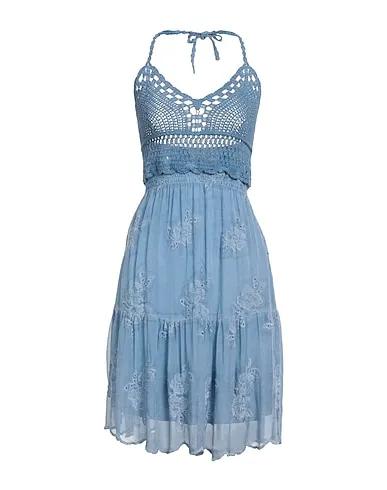 Slate blue Chiffon Midi dress