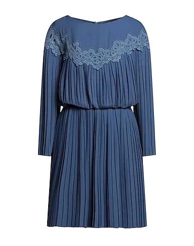 Slate blue Crêpe Short dress