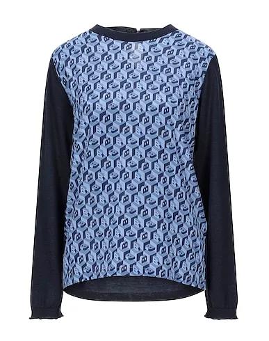 Slate blue Crêpe Sweater