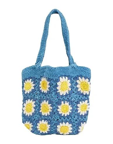 Slate blue Knitted Handbag ORGANIC COTTON CROCHET HANDBAG
