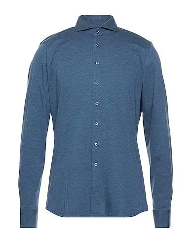 Slate blue Knitted Solid color shirt