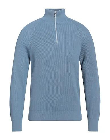 Slate blue Knitted Sweater with zip