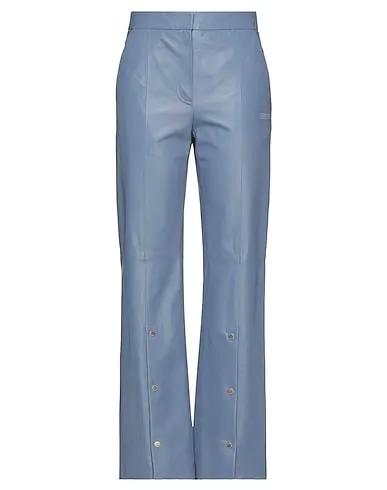 Slate blue Leather Casual pants