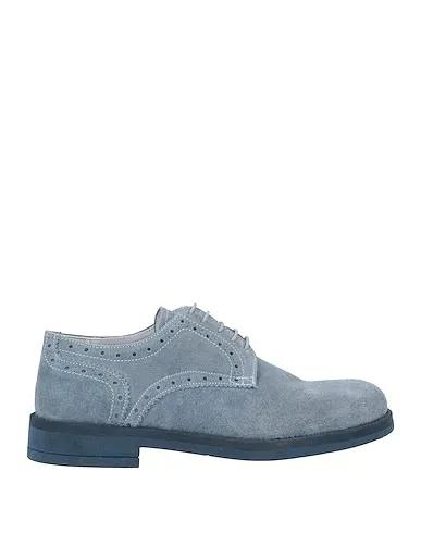 Slate blue Leather Laced shoes