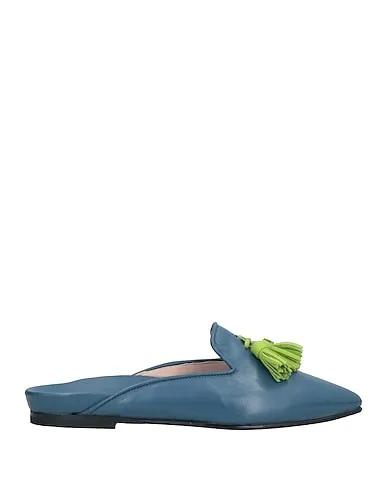 Slate blue Leather Mules and clogs