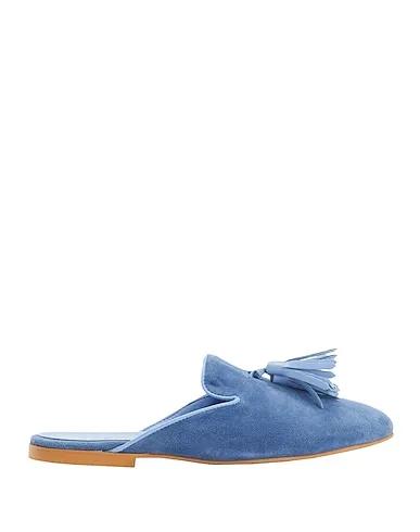 Slate blue Leather Mules and clogs SUEDE TASSEL MULES
