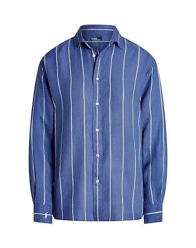 Slate blue Linen shirt RELAXED FIT STRIPED LINEN SHIRT
