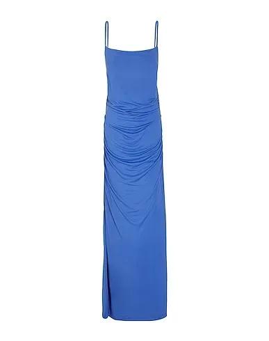 Slate blue Long dress MAXI SLIP DRESS WITH SIDE GATHERING
