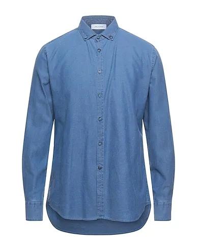 Slate blue Piqué Solid color shirt
