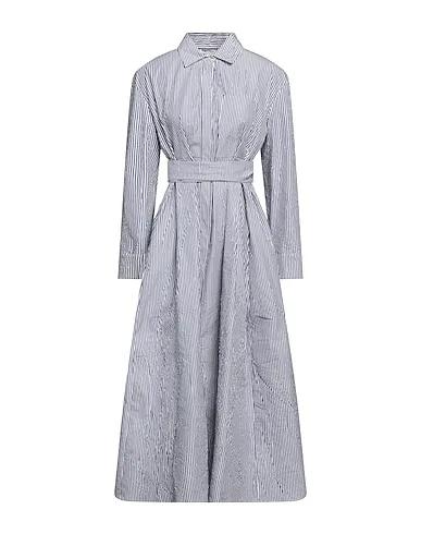 Slate blue Plain weave Midi dress
